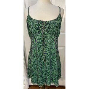 Brave Soul London Strappy MIni Dress Womens Size 16 Green Blue Lined Adj…